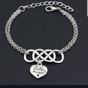 Beautiful Sisters Always Double Infinity & Double Chain Bracelet